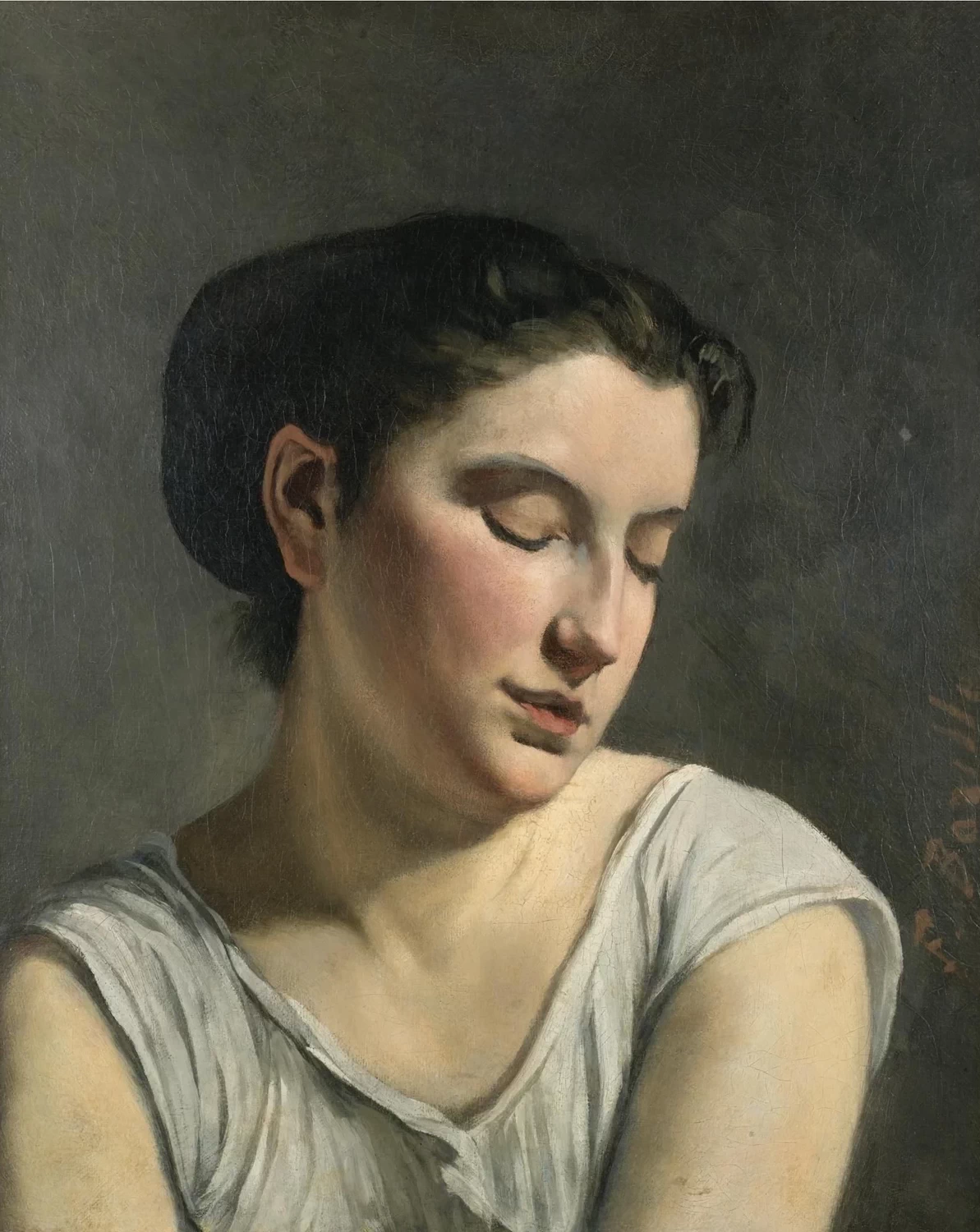 Jean-Frédéric Bazille-60-Ragazza con gli occhi abbassati
